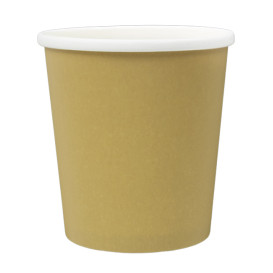 Pot en Carton Kraft avec Bordure Blanche 450ml Ø9,8cm (25 Utés)