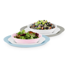 Assiette Réutilisable Durable PP Minéral Blanc Ø21cm (6 Utés)