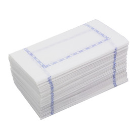 Serviette papier "Zigzag" Blanc Bordure 14x14cm (250 Utés)