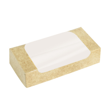 Boîte en Carton Kraft avec Fenêtre à Pâtisserie  32x14x5cm (150 utés)