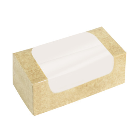 Boîte en Carton Kraft avec Fenêtre à Pâtisserie  19x10x10cm (100 utés)