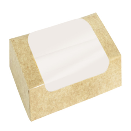 Boîte en Carton Kraft avec Fenêtre à Pâtisserie  18x10x8cm (150 utés)