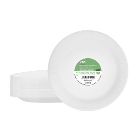 Assiette en Carton Ronde “Radial” Blanc Ø18cm 200gr/m² (650 Utés)
