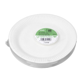 Assiette en Carton Ronde “Radial” Blanc Ø23cm 200gr/m² (50 Utés)