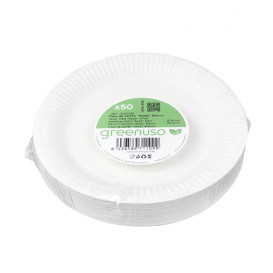 Assiette en Carton Ronde “Radial” Blanc Ø18cm 200gr/m² (650 Utés)