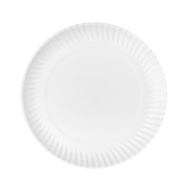 Assiette en Carton Ronde Blanc Ø23cm 450g/m² (50 Utes)