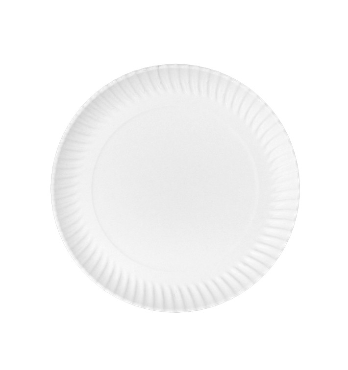 Assiette en Carton Ronde Blanc Ø23cm 450g/m² (50 Utes)