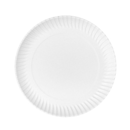 Assiette en Carton Ronde Blanc Ø23cm 450g/m² (50 Utes)