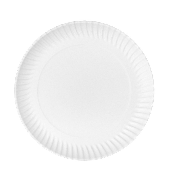 Assiette en Carton Ronde Blanc Ø32cm 600g/m² (50 Utes)