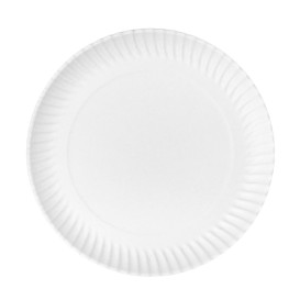 Assiette en Carton Ronde Blanc Ø27cm 550g/m² (50 Utes)