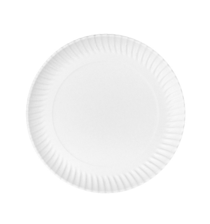 Assiette en Carton Ronde Blanc Ø27cm 550g/m² (50 Utes)