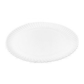 Assiette en Carton Ronde Blanc Ø27cm 550g/m² (50 Utes)