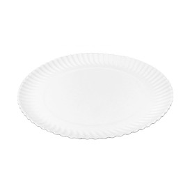 Assiette en Carton Ronde Blanc Ø23cm 450g/m² (50 Utes)