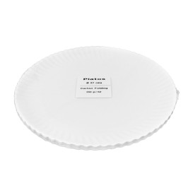 Assiette en Carton Ronde Blanc Ø27cm 550g/m² (50 Utes)