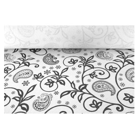 Nappe papier en ROULEAU "Cachemire" Blanc 1,2x100m 37g (6 Unités)