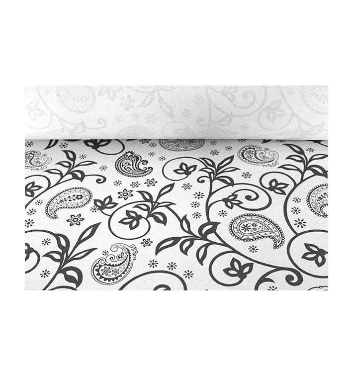 Nappe papier en ROULEAU "Cachemire" Blanc 1,2x100m 37g (6 Unités)