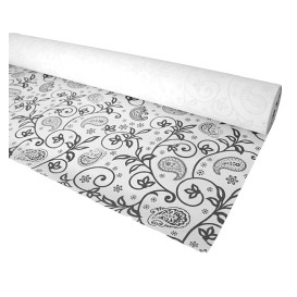 Nappe papier en ROULEAU "Cachemire" Blanc 1,2x100m 37g (6 Unités)