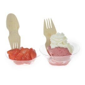 Fourchette Spork Bambou Degustation 9cm en boîte (20 Utés)