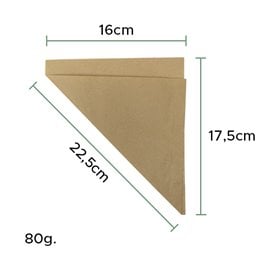 Cornet en Papier Ingraissable Kraft 19,5cm 50gr (2.000 Utés)