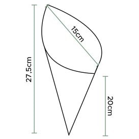 Cornet en Papier Ingraissable Kraft 27,5cm 250gr (100 Utés)