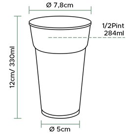 Gobelet Plastique PP Transparent 375 ml Ø8,0cm (1.702 Unités)