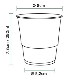 Gobelet Biodégradable PLA Transparent 250ml (50 Utés)