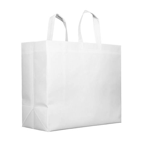 Sac Grand Non-Tissé PREMIUM Blanc 45+20x40cm (25 Utés)