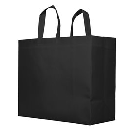 Sac Grand Non-Tissé PREMIUM Noir 45+20x40cm (25 Utés)