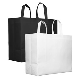 Sac Grand Non-Tissé PREMIUM Blanc 45+20x40cm (100 Utés)