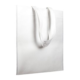 Sac Non-Tissé avec Anses Longues Blanc 38x42cm (25 Utés)