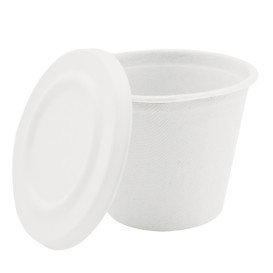 Couvercle en Canne à Sucre Blanc pour Pot 425ml Ø95mm (50 Utés)