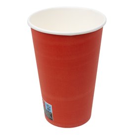 Gobelet en carton « Couleurs » Rouge 600ml Ø9,4cm (20 Utés)