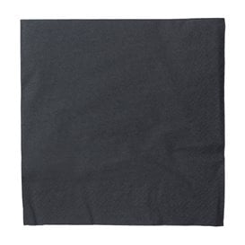 Serviette en Papier avec Bordure 40x40cm 2E Noire (100 Utés)