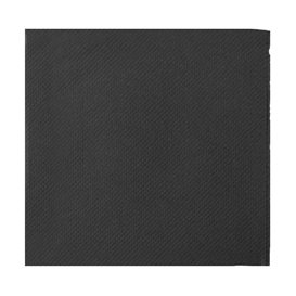 Serviette Cocktail en Papier Molletonnée 20x20cm Noire (2.400 Utés)