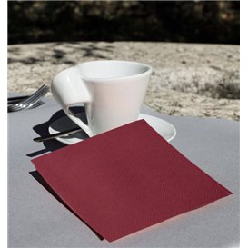 Serviette Cocktail en Papier Molletonnée 20x20cm Bordeaux (100 Utés)