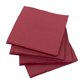 Serviette Cocktail en Papier Molletonnée 20x20cm Bordeaux (100 Utés)