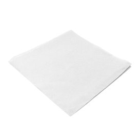 Serviette en Papier Molletonnée 40x40cm 2E Blanche (50 Utés)