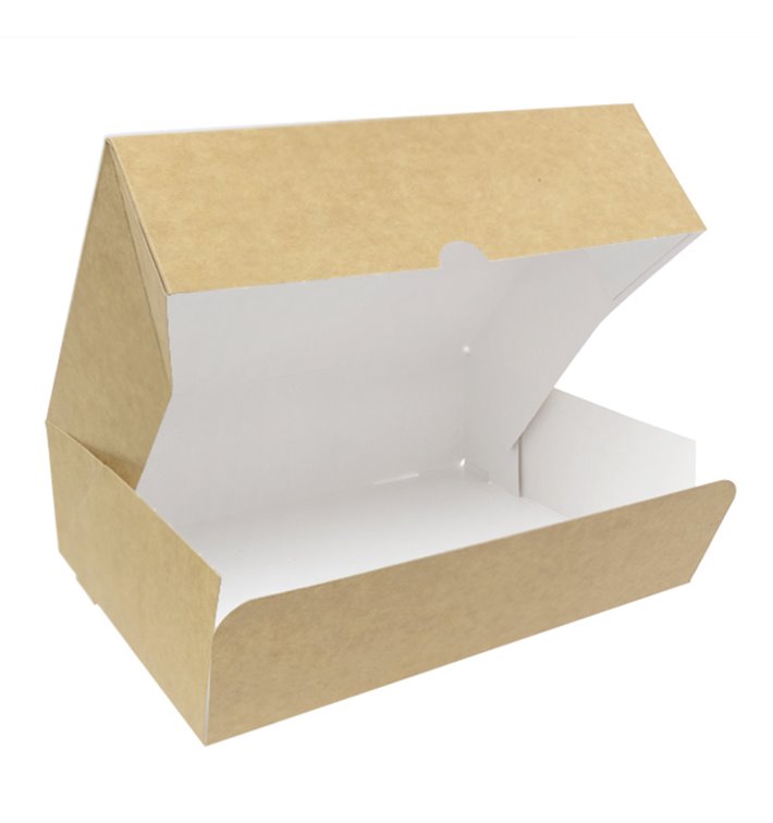 Boîte Pâtissière  en Carton Kraft 20,4x15,8x6cm 1kg (20 Utés)