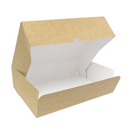 Boîte Pâtissière  en Carton Kraft 20,4x15,8x6cm 1kg (260 Utés)