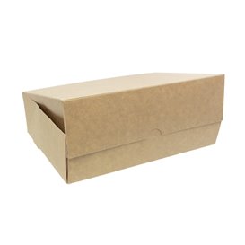 Boîte Pâtissière  en Carton Kraft 18,2x13,6x5,2cm 500g (280 Utés)