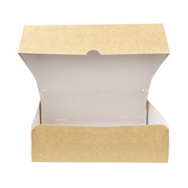 Boîte Pâtissière  en Carton Kraft 20,4x15,8x6cm 1kg (260 Utés)