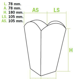 Etuis à Pop-Corn Moyen 90g 7,8x10,5x18cm (350 Unités)