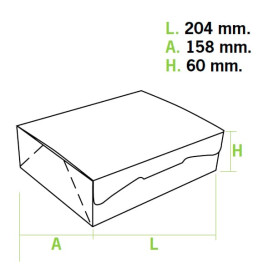 Boîte pâtissière 20,4x15,8x6cm 1Kg Blanc (20 Unités)