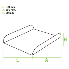 Emballage blanc pour gaufre 15x13x2 cm (2000 Unités)