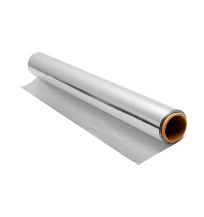 Papier d'aluminium Domestique, Dimension de 16, 30 o 50 m, Largeur 30 cm, Étui avec Scie à Découper, Antiadhésif