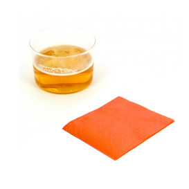 Serviette Papier à Cocktail 20x20 Orange (100 Unités)