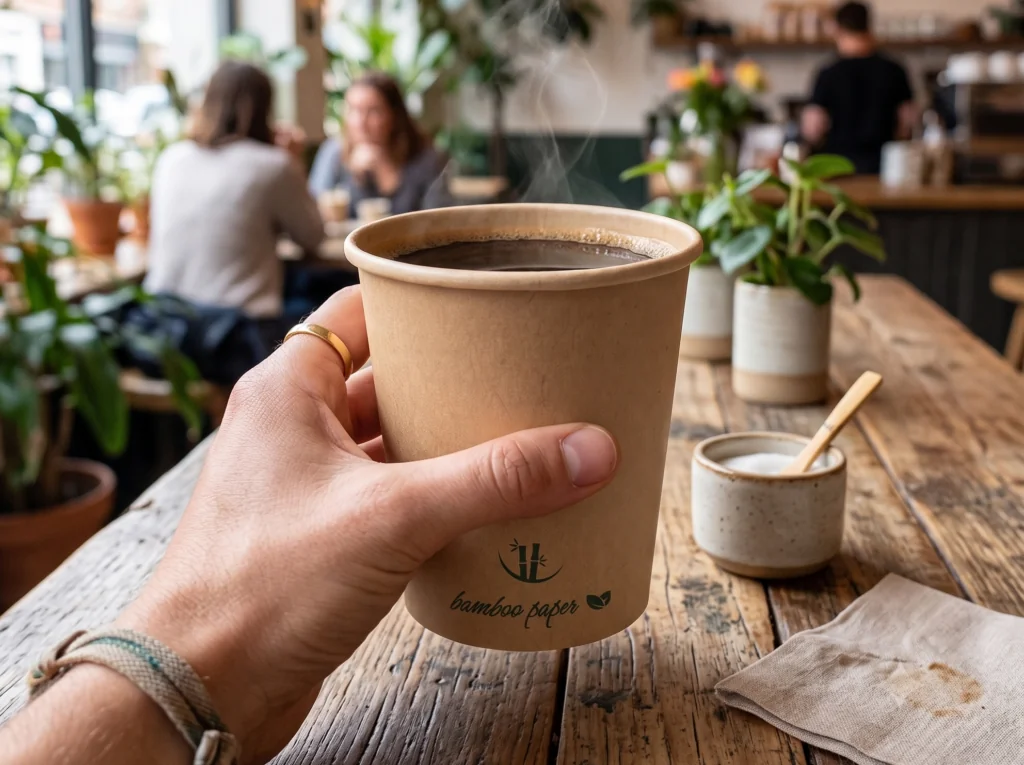 Nouveau gobelet en carton de bambou Monouso® : innovation, résistance et élégance pour les boissons chaudes ☕